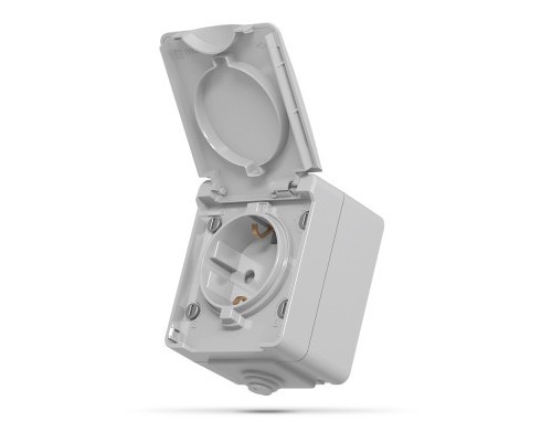 Розетка Videx BINERA IP65 зовнішня 1ая із заземленням сірка (BINERA IP65 наружная 1ая с заземлением сера)