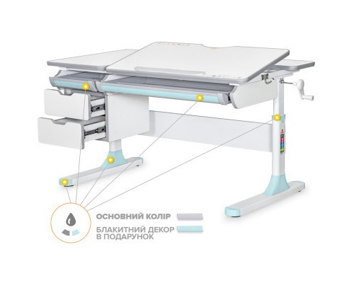 Парта Mealux Hamilton Multicolor Blue Lite (BD-680 W/G MC + BL Lite)