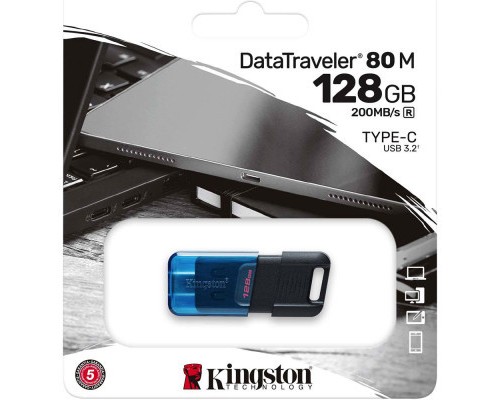 USB флеш накопичувач Kingston DataTraveler 80 M Blue/Black (DT80M/128GB) 
