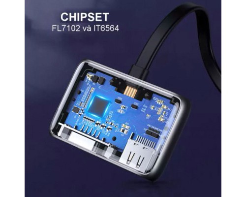 Перехідник USB2.0 to HDMI+VGA (HDMI 1.4b 3D/4K*2K30Hz+VGA 1080P60Hz CM303) black Ugreen (70549)