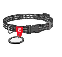 Нашийник для тварин WAUDOG Re-cotton з QR паспортом для котів та дрібних порід собак XS сірий (164011)