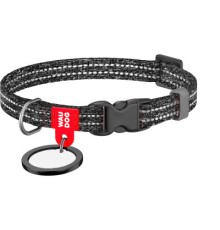 Нашийник для тварин WAUDOG Re-cotton з QR паспортом для котів та дрібних порід собак XS сірий (164011)