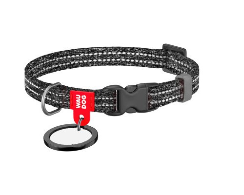 Нашийник для тварин WAUDOG Re-cotton з QR паспортом для котів та дрібних порід собак XS сірий (164011)
