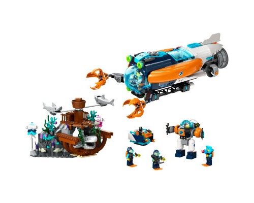 Конструктор LEGO City Глибоководний дослідницький підводний човен 842 деталей (60379)