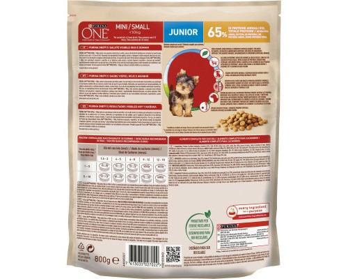 Сухий корм для собак Purina One Mini Junior з куркою та рисом 800 г (7613035027022)