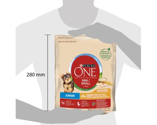 Сухий корм для собак Purina One Mini Junior з куркою та рисом 800 г (7613035027022)