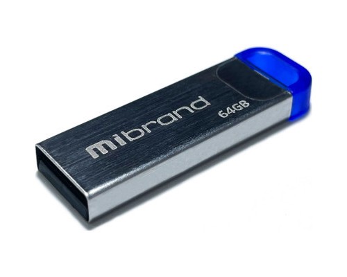 USB флеш накопичувач Mibrand 64GB Falcon Silver-Blue USB 2.0 (MI2.0/FA64U7U) 