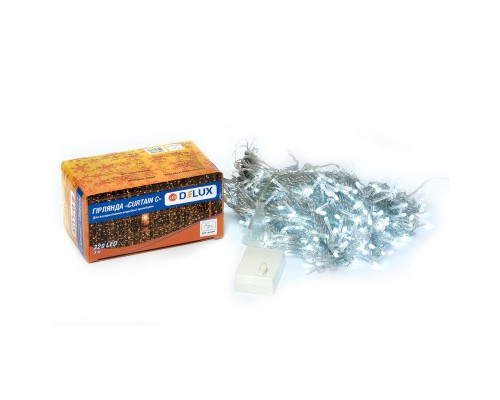 Гірлянда Delux Curtain С 320LED 3х3 м білий/прозорий IP20 (90017998)