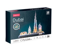 Пазл Cubic Fun Тривимірна головоломка-конструктор City Line з Led-підсвіткою Дубай (L523h)