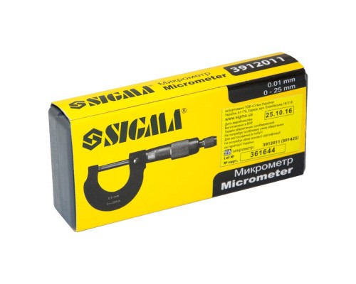 Мікрометр Sigma 0-25мм (3912011)