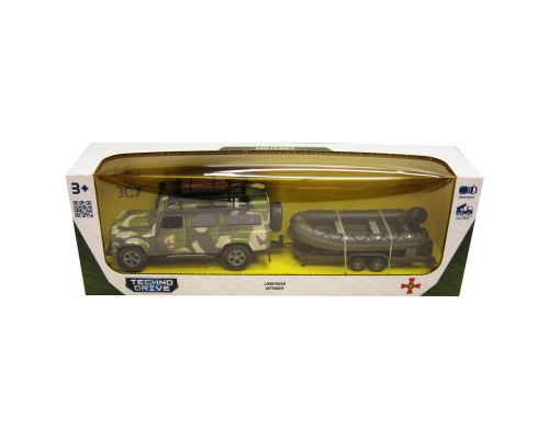 Машина TechnoDrive Land Rover Defender Милитари з човном (520191.270)