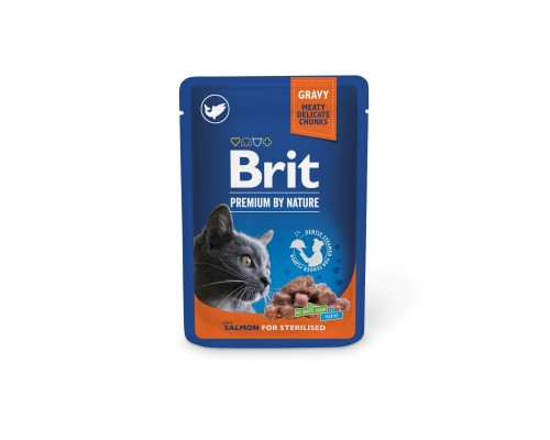 Вологий корм для кішок Brit Premium з лососем для стерилізованих 100 г (8595602548460) Вологий корм для кішок Brit Premium з лососем для стерилізованих 100 г (8595602548460)