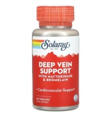 Трави Solaray Підтримка глибоких вен, Deep Vein Support, 60 вегетаріанських кав. (SOR-11752)