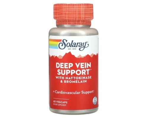 Трави Solaray Підтримка глибоких вен, Deep Vein Support, 60 вегетаріанських кав. (SOR-11752)
