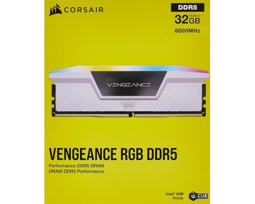 Модуль пам'яті для комп'ютера DDR5 32GB (2x16GB) 6000 MHz Vengeance RGB White Corsair (CMH32GX5M2E6000C36W)