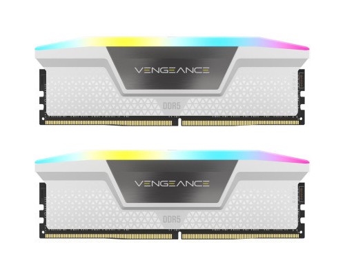 Модуль пам'яті для комп'ютера DDR5 32GB (2x16GB) 6000 MHz Vengeance RGB White Corsair (CMH32GX5M2E6000C36W)