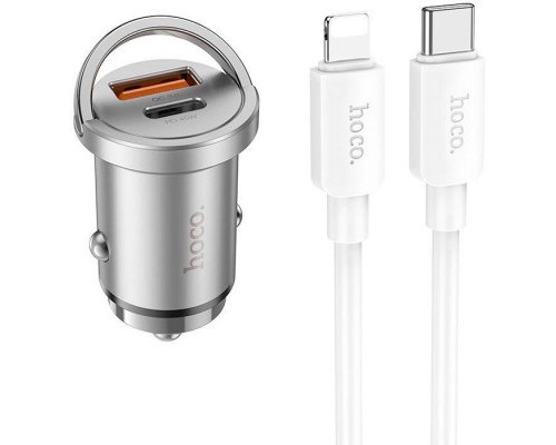 Зарядний пристрій HOCO NZ10 Handy USB-A/Type-C Silver (6942007601832)