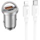 Зарядний пристрій HOCO NZ10 Handy USB-A/Type-C Silver (6942007601832)