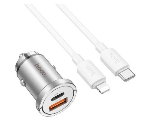 Зарядний пристрій HOCO NZ10 Handy USB-A/Type-C Silver (6942007601832)