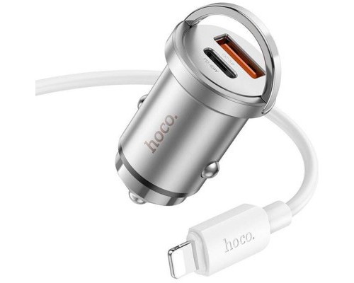Зарядний пристрій HOCO NZ10 Handy USB-A/Type-C Silver (6942007601832)