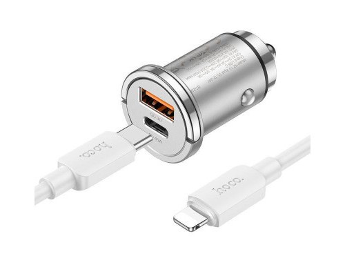 Зарядний пристрій HOCO NZ10 Handy USB-A/Type-C Silver (6942007601832)