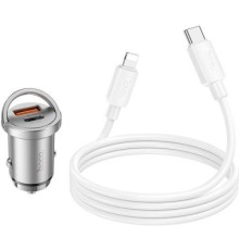 Зарядний пристрій HOCO NZ10 Handy USB-A/Type-C Silver (6942007601832)