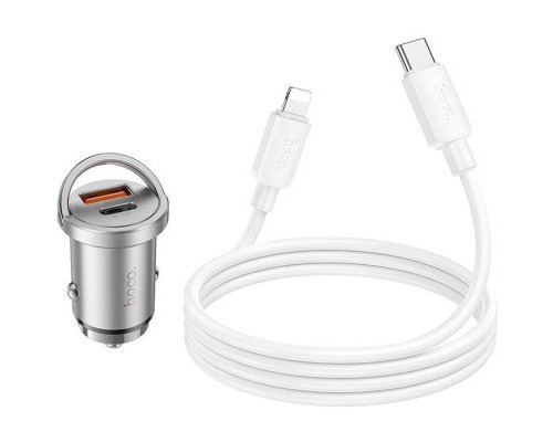 Зарядний пристрій HOCO NZ10 Handy USB-A/Type-C Silver (6942007601832)