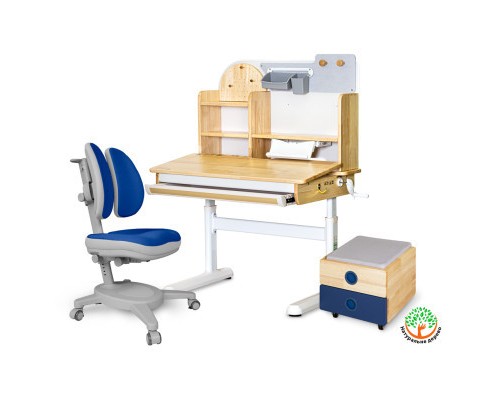 Парта з кріслом Mealux Timberdesk S (парта+кресло+тумба) (BD-685 S+ box BD 920-2 BL+Y-115 DGB)