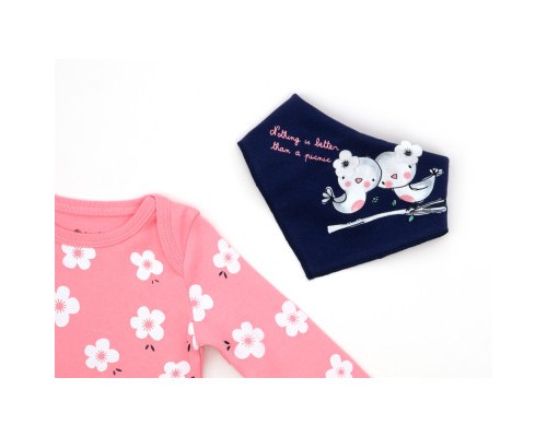 Набір дитячого одягу Miniworld з квіточками (16378-62G-pink)