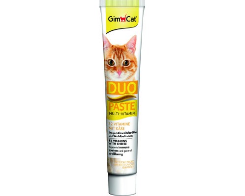 Паста для тварин GimCat DUO PASTE Multi-vitamin 12 vitamins with cheese 12 вітамінів та сир 50 г (4002064421841)