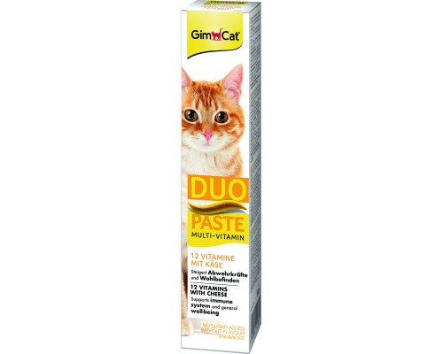 Паста для тварин GimCat DUO PASTE Multi-vitamin 12 vitamins with cheese 12 вітамінів та сир 50 г (4002064421841)