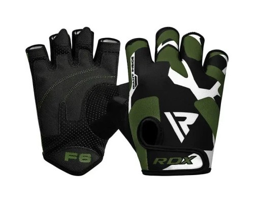 Рукавички для фітнесу RDX F6 Sumblimation Black/Green M (WGS-F6GN-M)