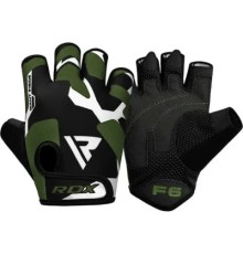Рукавички для фітнесу RDX F6 Sumblimation Black/Green M (WGS-F6GN-M)