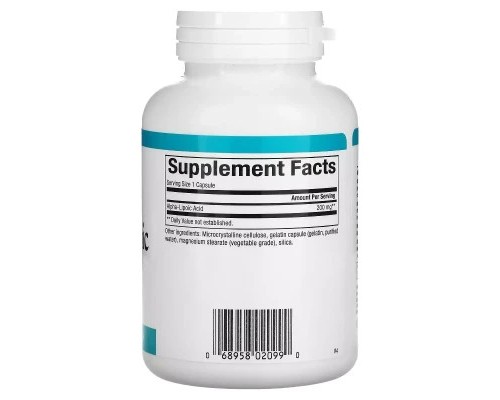 Вітамінно-мінеральний комплекс Natural Factors Альфа-ліпоєва кислота, 200 мг, Alpha-Lipoic Acid, 120 капсул (NFS-02099)