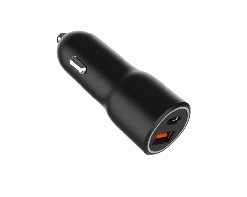 Зарядний пристрій Gembird 1xUSB-A (18W QC3.0) + 1xUSB-C (PD 20W) black (TA-UC-AC2PDQC38-CAR-01)