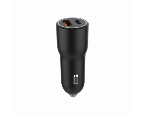 Зарядний пристрій Gembird 1xUSB-A (18W QC3.0) + 1xUSB-C (PD 20W) black (TA-UC-AC2PDQC38-CAR-01)