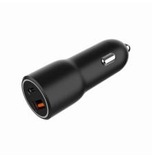 Зарядний пристрій Gembird 1xUSB-A (18W QC3.0) + 1xUSB-C (PD 20W) black (TA-UC-AC2PDQC38-CAR-01)