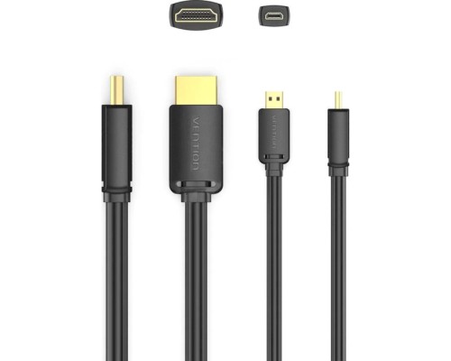 Кабель мультимедійний HDMI to Micro HDMI 1.5m V2.0 4K 60Hz 18Gbps HDR Dolby Vention (AGIBG)