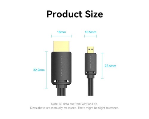 Кабель мультимедійний HDMI to Micro HDMI 1.5m V2.0 4K 60Hz 18Gbps HDR Dolby Vention (AGIBG)