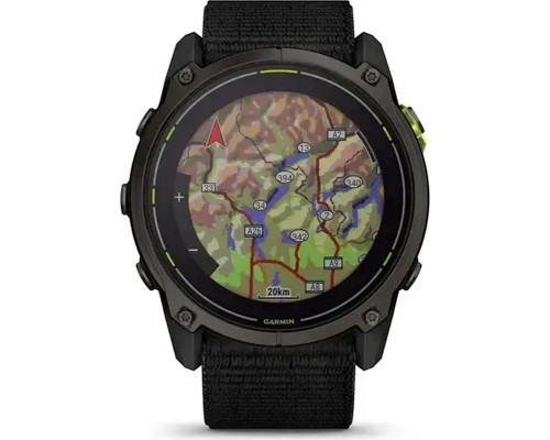 Смарт-годинник Garmin Enduro 3, Crbn Gry DLC Ti w/Blk Sport Loop Band, GPS (010-02751-01)