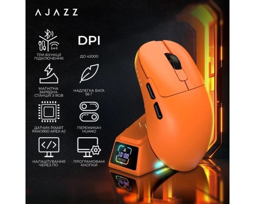 Мишка Ajazz AJ179APEX Wireless/Bluetooth/USB Orange (AJM179-A-O)