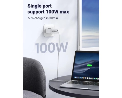 Зарядний пристрій Ugreen 4xUSB 100W (3хUSB-C+USB-A) Gan white CD226 (15337)