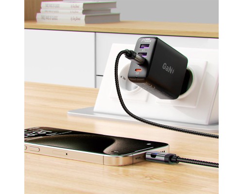 Дата кабель USB-C to USB-C 1.2m 60W digital display C15-03 Black Acefast (6974316283720)