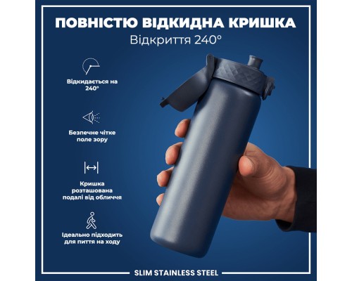Пляшка для води ION8 OneTouch Stainless Steel 600 мл Ash Navy (I8SS600ANAVY)