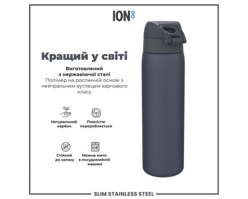 Пляшка для води ION8 OneTouch Stainless Steel 600 мл Ash Navy (I8SS600ANAVY)