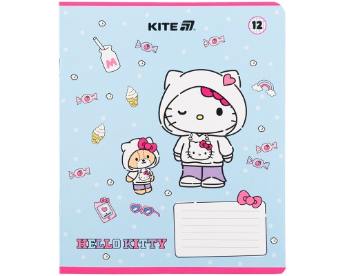 Зошит Kite Hello Kitty, 12 аркушів, клітинка (HK25-232-1)