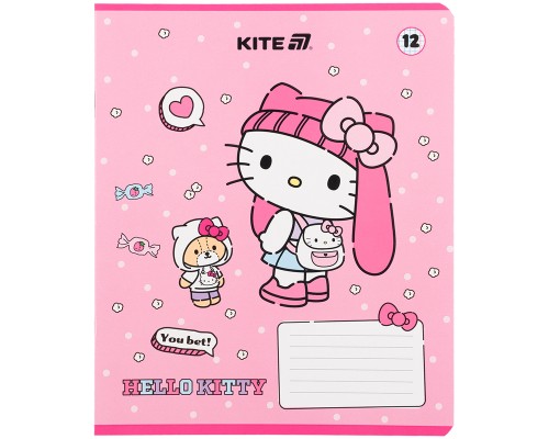 Зошит Kite Hello Kitty, 12 аркушів, клітинка (HK25-232-1)
