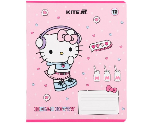 Зошит Kite Hello Kitty, 12 аркушів, клітинка (HK25-232-1)