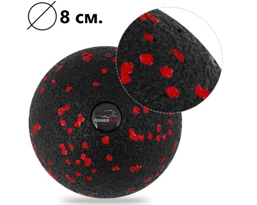 Масажний м'яч PowerPlay PP_4090 EPP набір 2 шт Чорно-червоний (PP_4090_Red)
