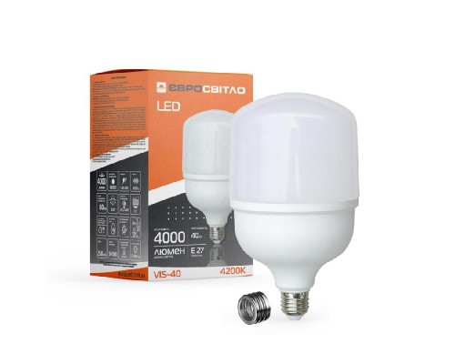 Лампочка Євросвітло 40Вт 6400К (VIS-40-E40/E27)
